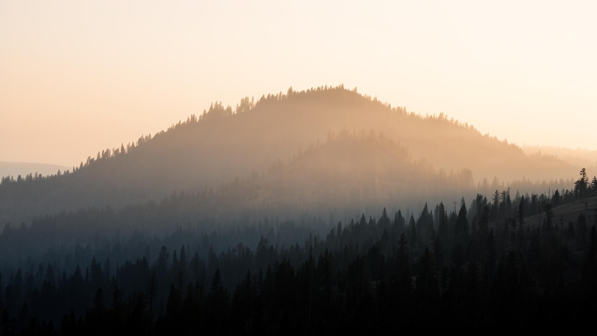 Misty Utah mountain ridge