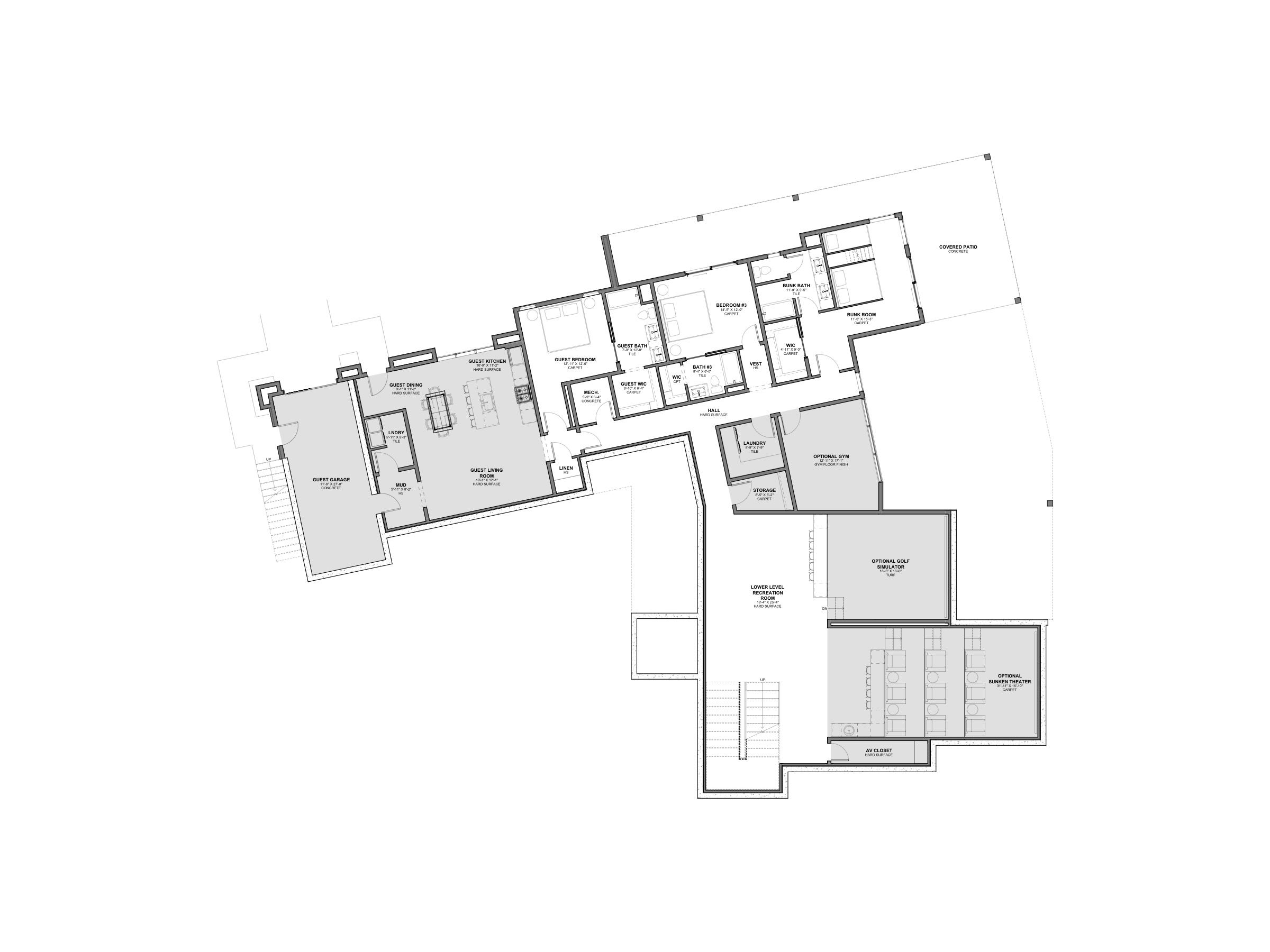 Winslow Residence — Floor Plan Lower Level Media Options